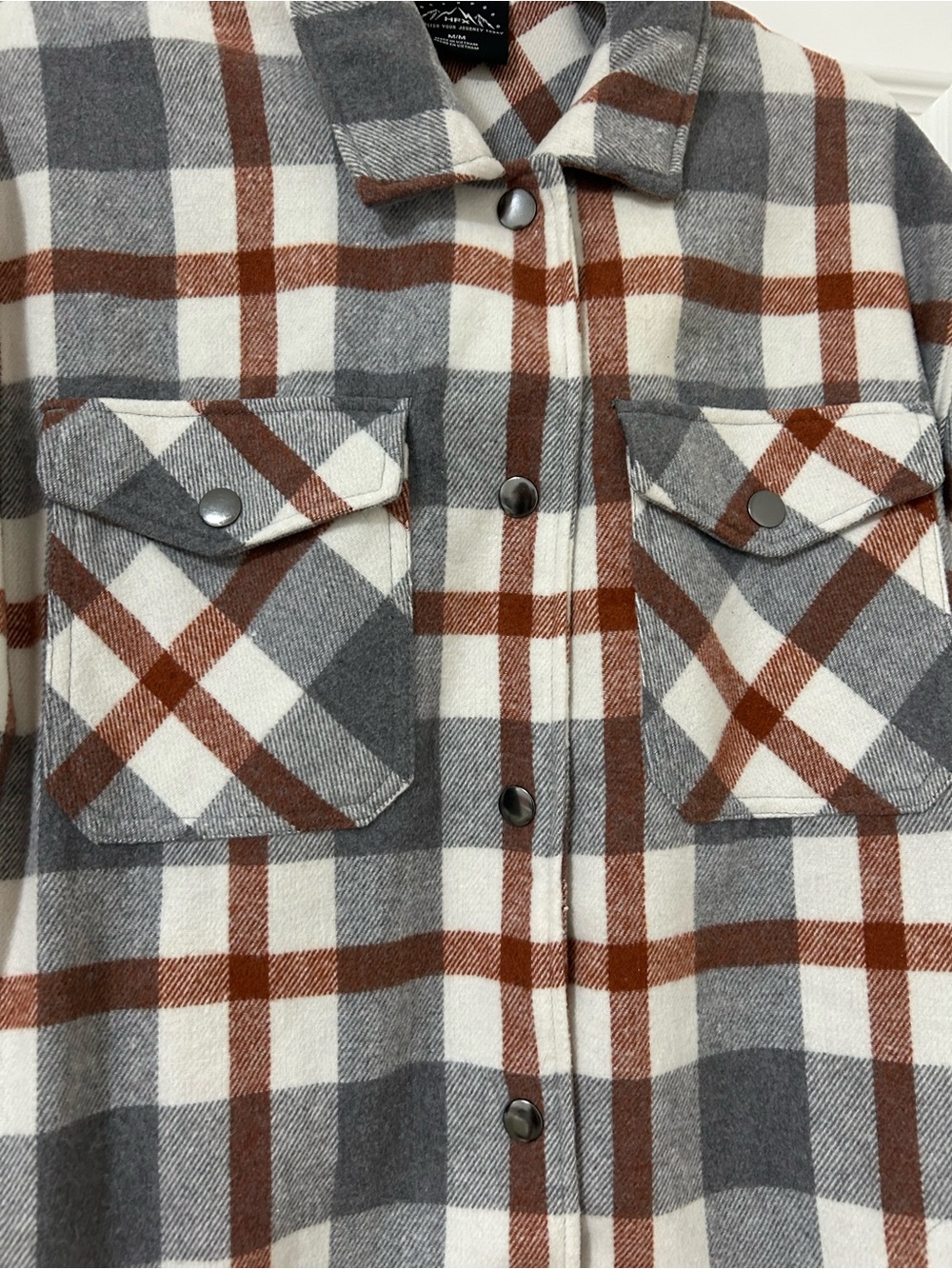 Plaid Button-Up Shacket - Picture 2 of 4